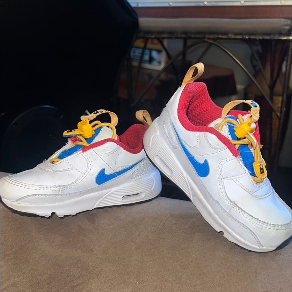 Nike Kids White and Blue Sneakers